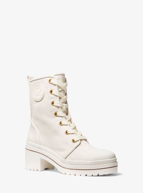 Damske Bojové topánky Michael Kors Corey Canvas Krém - Topanky Michael Kors Outlet | VDTJH-2870